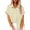 ZA-Beige, variant on Frostluinai Button Down Shirts for Women Cotton Linen Rolled Short Sleeve Tshirts Lapel Collar Solid Color Tops Casual Dressy Work Blouses