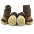 thumbnail image 5 of EFINNY 4PCS Dog Material-Suede Shoes Winter Anti-Slip Pet Snow Boots Warm Puppy Booties, 5 of 7