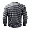 thumbnail image 4 of YLSDY Fashion Mens Henley T Shirts Long Sleeve Striped Colorblock Cotton Collarless Regular Fitted Striped Work Golf Daily Shirt Gray M, 4 of 7