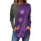 thumbnail image 1 of camisetas para mujer otoño casual camisas de manga larga sudadera retro impresión top pullover oscuro púrpura / 3xl, 1 of 5