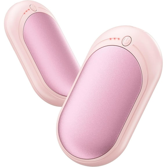 Hand Warmers Rechargeable, Mytrix Portable 2 in 1 6000Ah Electric Handwarmers Reusable, USB Winter Pocket Heater 2 Pack for Women Pink