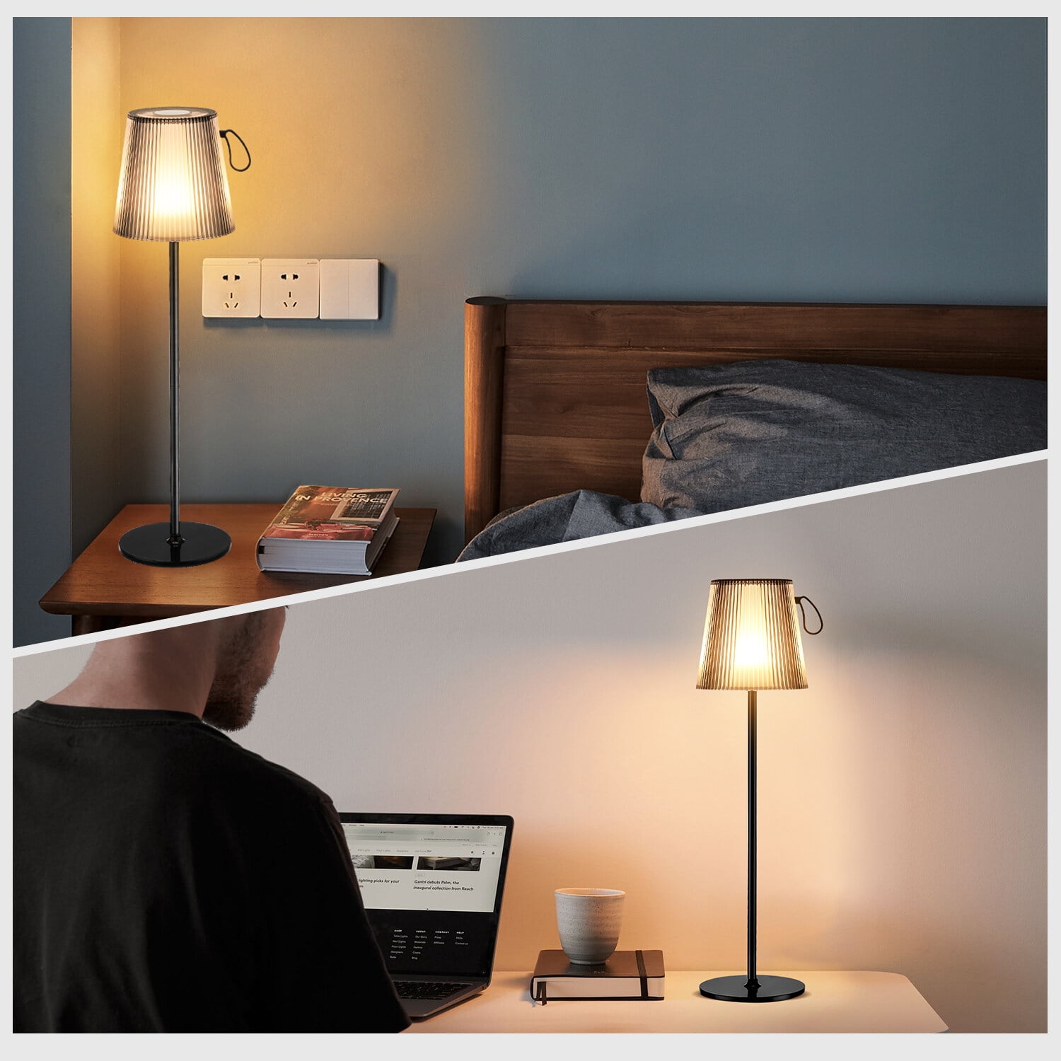 SHANGCAI LED Desk Lamp Cordless Table Light, Rechargeable Battery