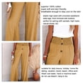 thumbnail image 4 of Pantalones de pierna ancha para mujer, pantalones con ribete de botones, cintura alta, cintura elástica en la espalda, pantalones casuales para la vida diaria, fecha de vacaciones, 4 of 5