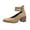 Khaki, variant on Mostsola Heels for Women Closed Toe Dress Shoes Ankle Strap Zipper Block Heeled Pumps Shoes