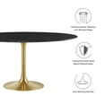 thumbnail image 7 of Modway Lippa 60" Round Artificial Marble Dining Table in Gold Black, 7 of 7