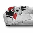 thumbnail image 3 of Poker Soft Flannel Fleece Throw Blanket, Playing Cards 4 Aces Illustration with Suit Motifs Casino Art Print, Cozy Plush for Indoor and Outdoor Use, 70" x 90", White Black and Scarlet, by Ambesonne, 3 of 6