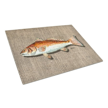 

Carolines Treasures 8736LCB Red Fish Glass Cutting Board Large 12H x 16W multicolor