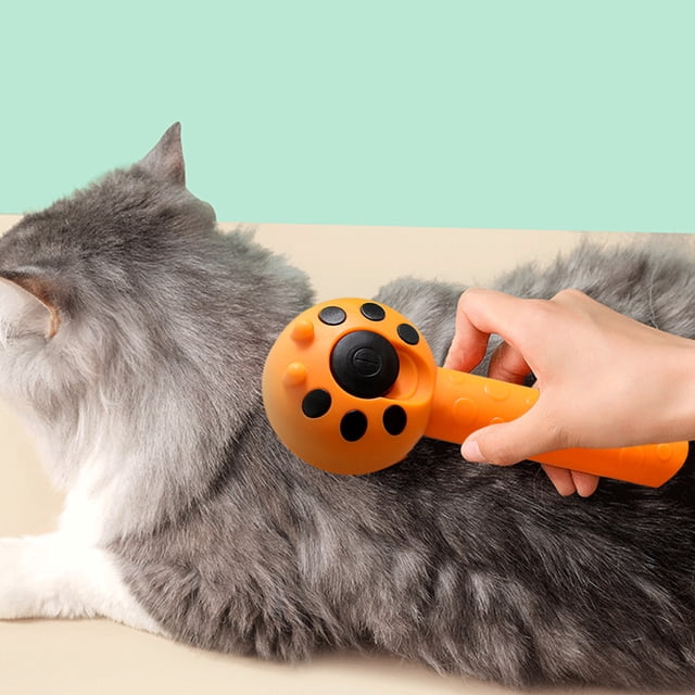 Artículos de limpieza, barrido, peine para mascotas, aguja de acero inoxidable, masaje, aguja de limpieza, peine, cepillo para quitar el pelo, peine autolimpiante portátil de un solo clic, herramienta