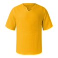 thumbnail image 4 of Men's Solid Color Pleated Quarter Sleeve Top Men's Retro V-Neck Top4XL, 4 of 5