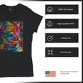 thumbnail image 4 of Tee Hunt Lovable Cat T-Shirt Dean Russo Colorful Felis Catus Women's T-Shirt Tee, 4 of 5