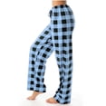 thumbnail image 2 of ylioge Plaid Pajama Pants for Women with Drawstring Elastic Waist Casual Straight Wide Leg Loose Comfortable Homewear Sleepwear Pajamas Trousers Pant, 2 of 6