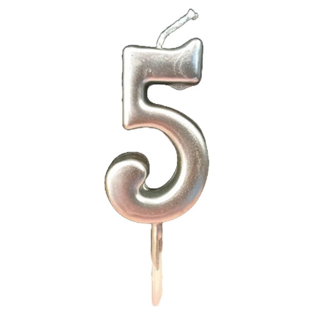 Naiovety Pastel Decorativa Aniversario Prop Suministros de boda Decoración de pasteles Velas de cumpleaños de larga duración Plata 5 Type3 NO3
