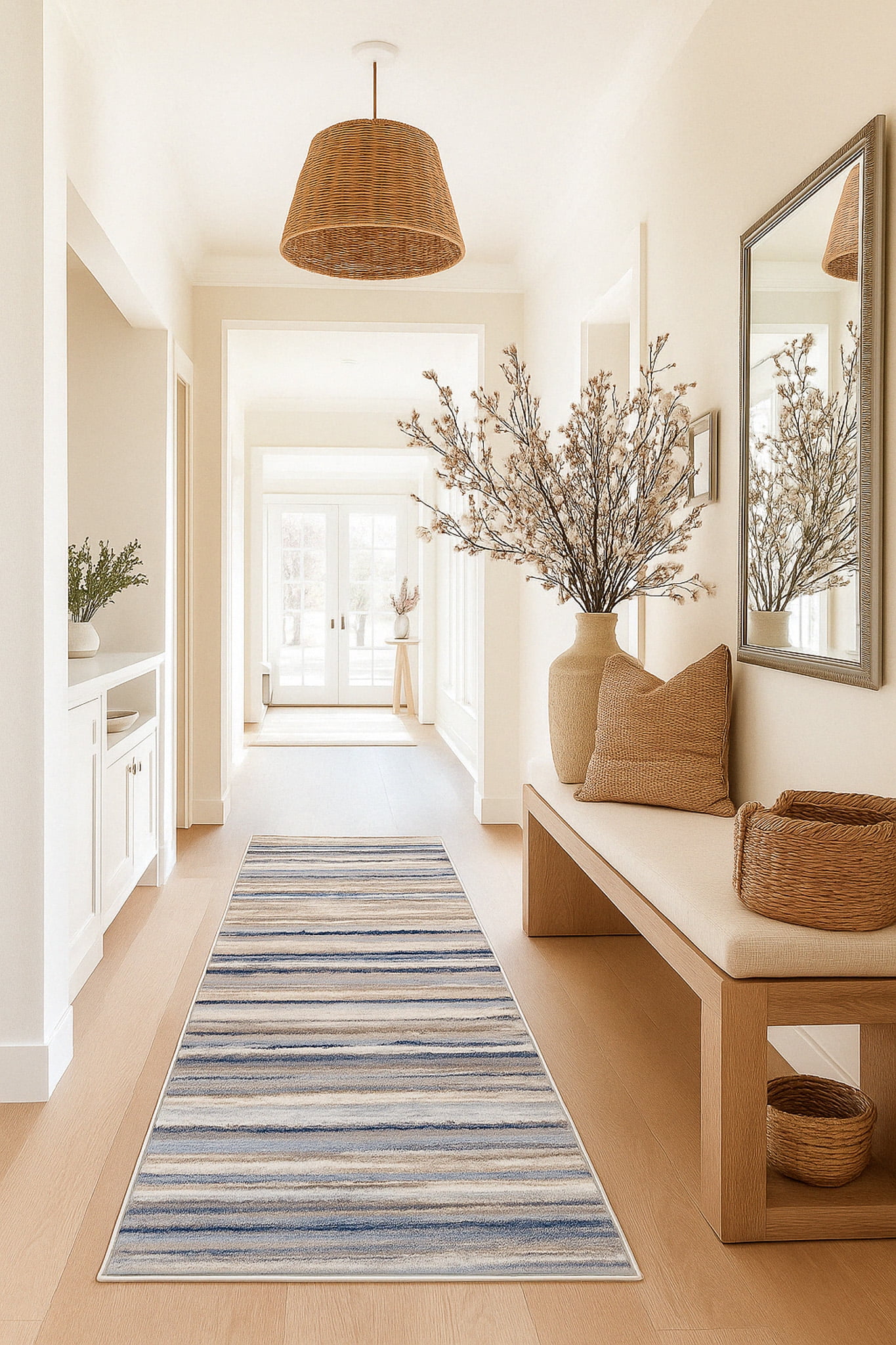 Rug Branch Havana 2' x 12' (Exact Size: 2'3" x 12') Scandinavian Indoor Runner Rug, Blue Brown, Contemporary - Entryway, Hallway, Bathroom, and Kitchen