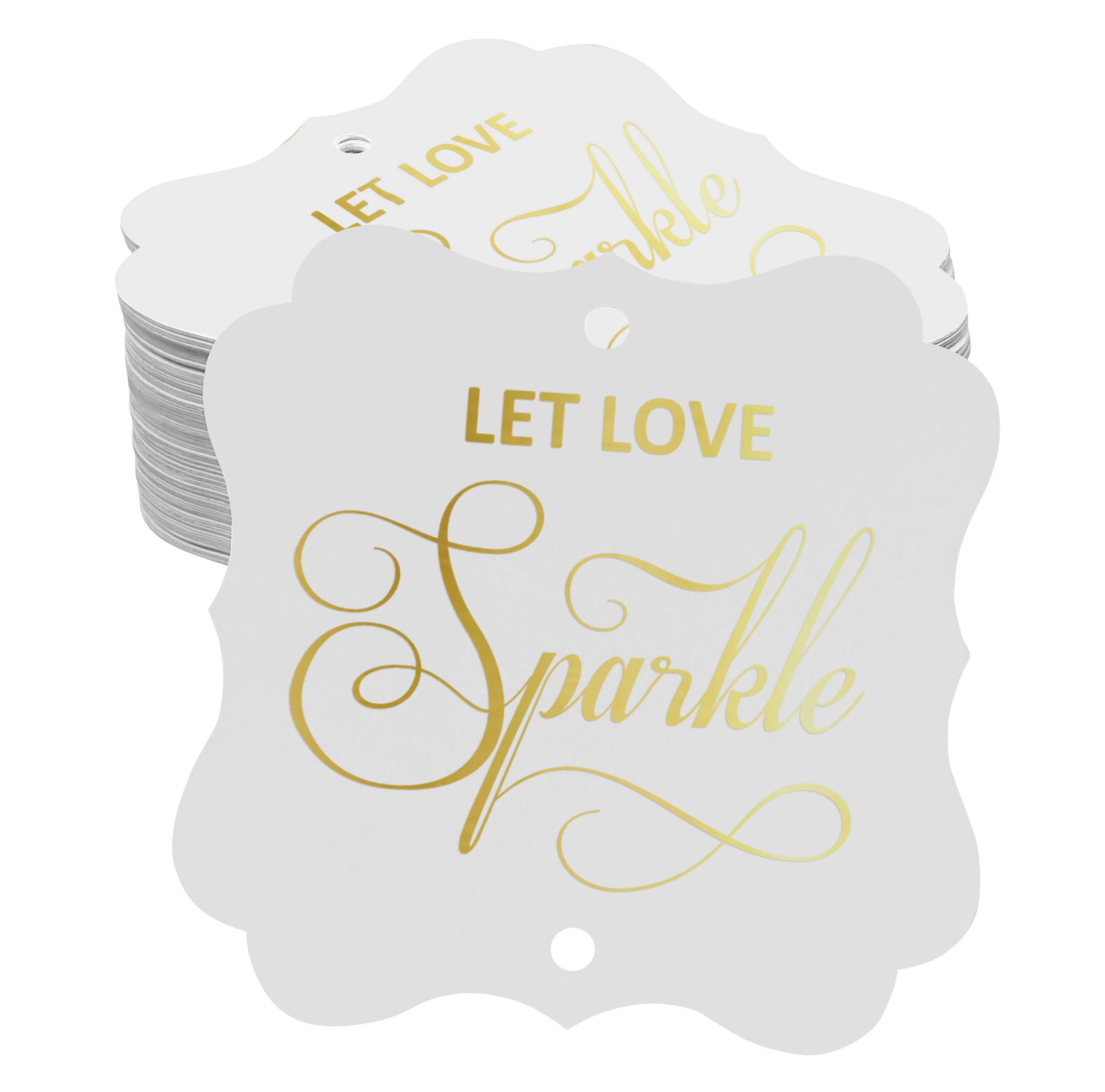 Inkdotpot Hang Tags Let Love Sparkle Wedding Favor Bracket Shape Gift