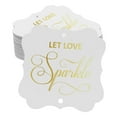 thumbnail image 1 of Inkdotpot Pack Of 100 Real Gold Foil Bracket Shape Paper Tags Let Love Sparkle Wedding Favor Hang Tags, 1 of 1