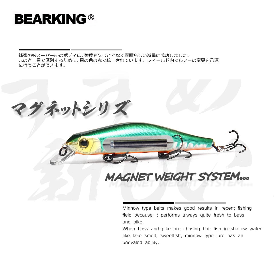 3PCS/Set Bearking 11cm 17g Magnet Weight System Casting  Model Fishing Lures Hard Bait Dive 0.8-1.2m Quality Wobblers Minnow