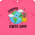 thumbnail image 4 of Inktastic Happy Earth Day Cute Smiling Planet Earth with Tree Youth T-Shirt, 4 of 5