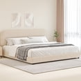 thumbnail image 4 of 4 EVER WINNER King Bed Frame with Headboard, Boucle Upholstered Platform Bed Frame, Luxurious Soft Rounded Corners, No Box Spring Required, Non-Slip and Noise-Free, Easy Assembly, Beige, 4 of 9