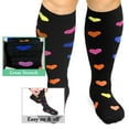 thumbnail image 2 of Plus Size Compression Socks for Women Men 20-30 mmHg 2xl 3xl 4xl , Wide Calf High Tights Long SocksStockings Best Support for Circulation, Running, 2 of 6