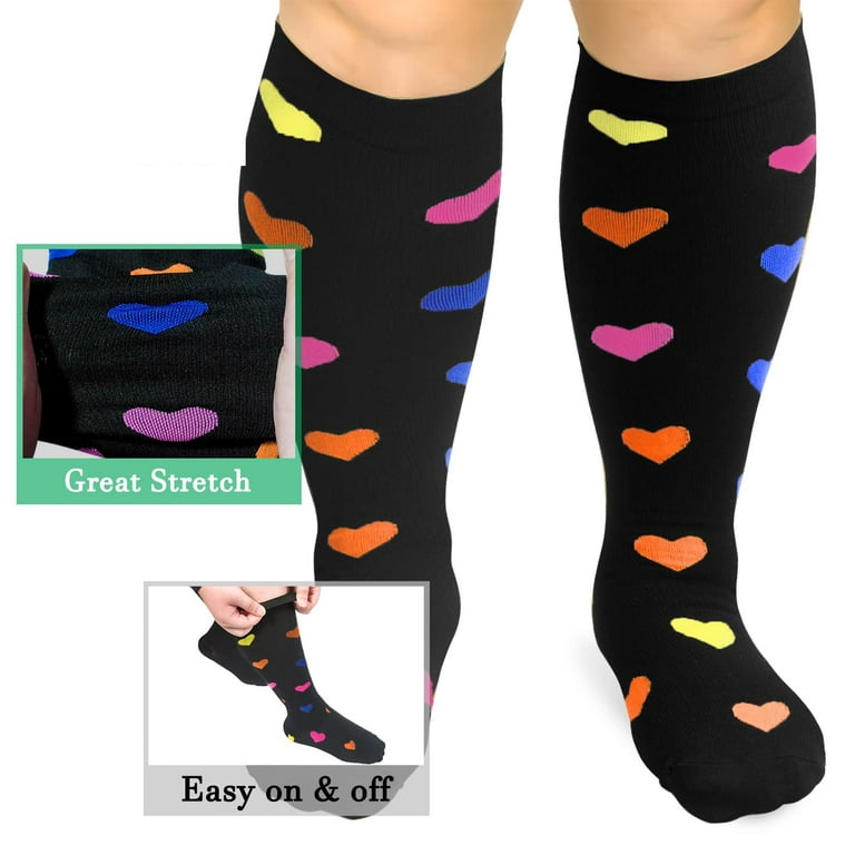 DHSO 1 Pack Plus Size Compression Socks for Women & Men, 20-30