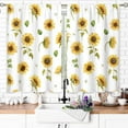 thumbnail image 2 of Rustic Yellow Sunflower Kitchen Curtains Farmhouse Flower Small Window Treatment Floral Autumn Cafe Short Window Curtains for Bathroom Dining Room Summer Tier Treatment Drapes 27.5x39 inch, 2 of 6