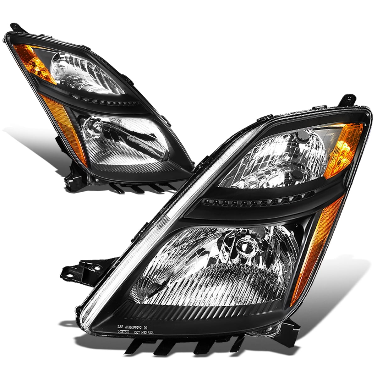 For 2006 to 2009 Toyota Prius Headlight Black Housing Amber Corner