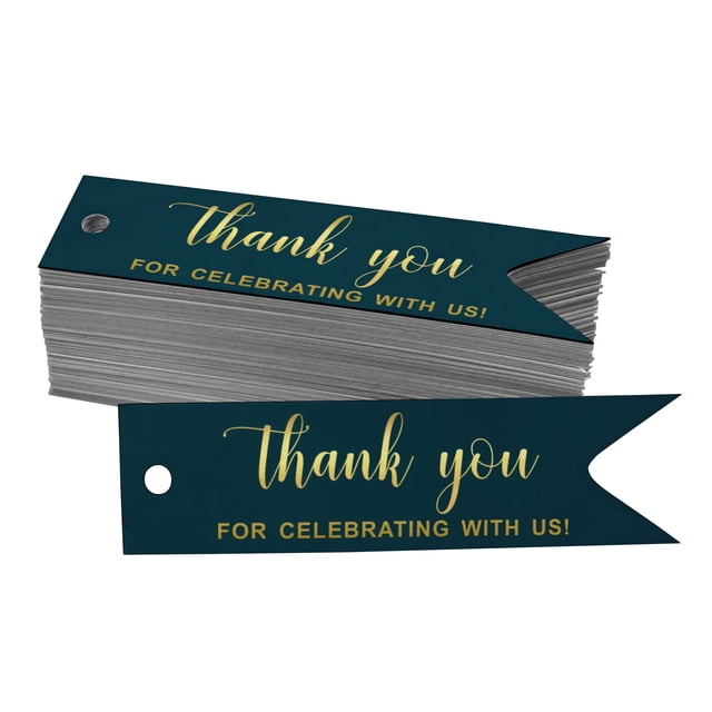 Inkdotpot Pack Of 50 Real Gold Foil Paper Tags Thank You For Celebrating With Us Bridal Shower Favor Hang Tags