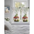 thumbnail image 4 of Kitchen Curtains 54 Inches length, Mushroom Frogs Window Treatment Curtain Drapes, Spring Floral Summer Eucalyptus Leaves Thermal Insulated Drapes for Basement Hotel RV, 42"x54", 2 Panels, 4 of 7