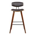 thumbnail image 5 of Wooden Frame Leatherette Counter Stool with Flared Legs, Brown- Saltoro Sherpi, 5 of 8