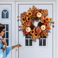 thumbnail image 6 of Artificial Fall Autumn Wreath 22 in with Sunflower,Peony,Pumpkin, Eucalyptus Leaf for Front Door Thanksgiving Wreaths Wall Window Harvest Festival Celebration, 6 of 14