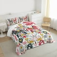 thumbnail image 3 of jejeloiu Colorful Horse Floral Queen Comforter Set,Retro Boho Flower Bedding Comforter Set For Boys Girls Reversible 3pcs, 3 of 8