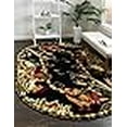 thumbnail image 3 of Unique Loom Barnyard Rooster Design Area Rug 7' 11 x 10' Oval Black/Ivory, 3 of 4