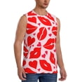 thumbnail image 2 of Uemuo Lips Kiss Pattern Men's Sleeveless T-Shirt,Muscle Athletic Tank Top, Moisture-wicking Quick-dry Breathable Classic Tee Top for Gym Run Outdoor Sports-Large, 2 of 8