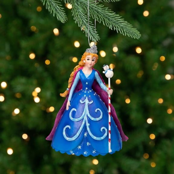 Kurt Adler Pretty as a Princess Glittered Snow Princess Christmas Ornament - 4.25" - Blue