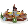thumbnail image 4 of Northlight Animated and Musical Rockin' Reindeer Ride LED Lighted Christmas Village Display - 12", 4 of 6
