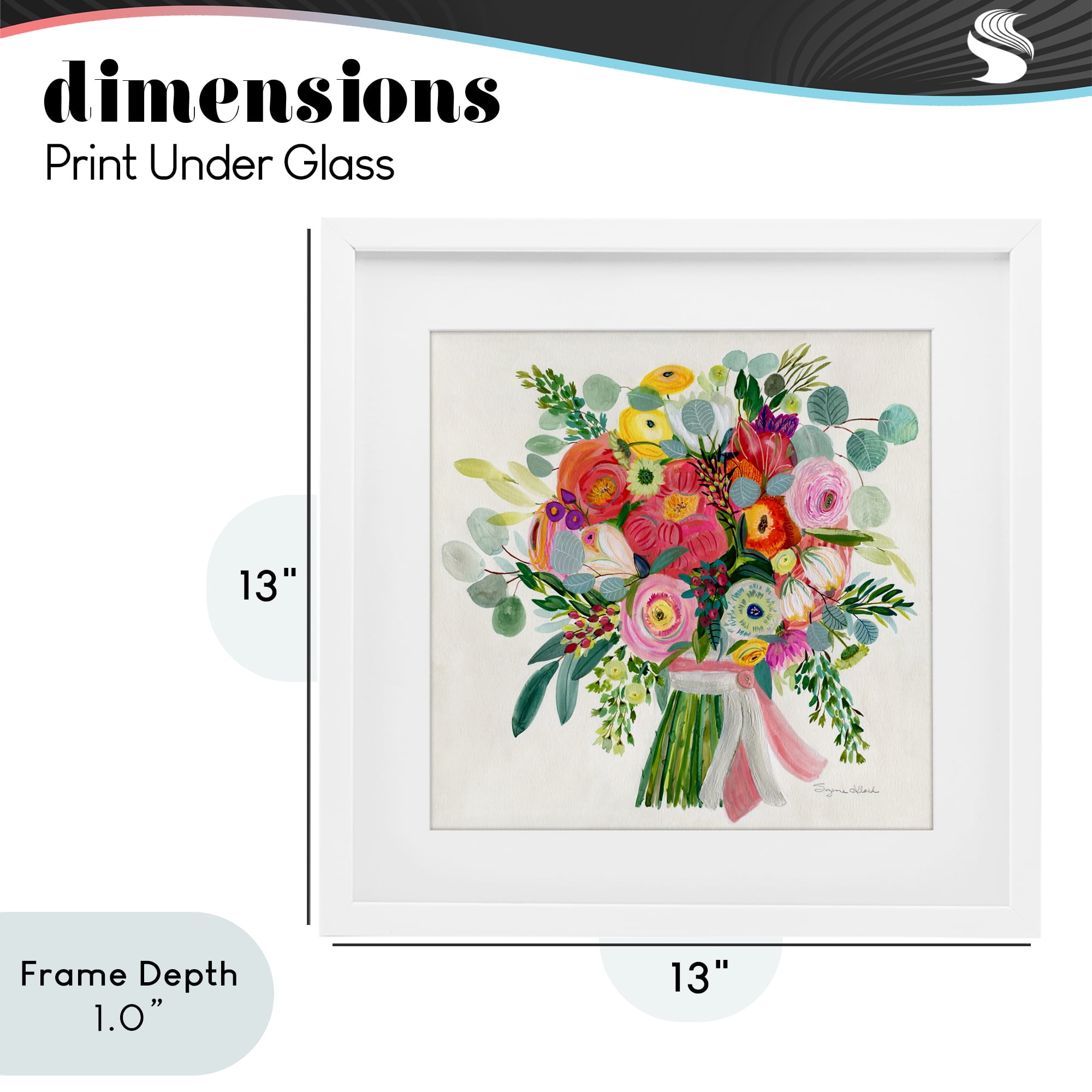 Stupell Industries Constant Friend Bouquet White Framed Print Under Glass, design by Suzanne Allard