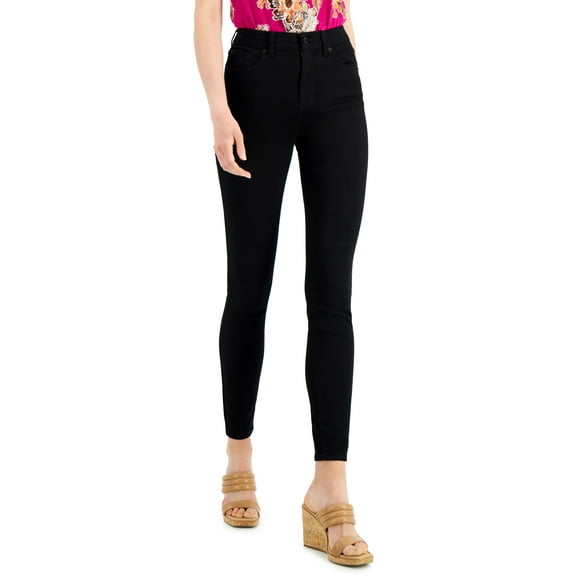 INC International Concepts High Rise Super Skinny Jeans Deep Black 0