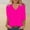 Hot Pink, variant on Womens Shirts Solid V Neck 3/4 Sleeve Loose Summer Tshirts Shirts for Women Multicolor L