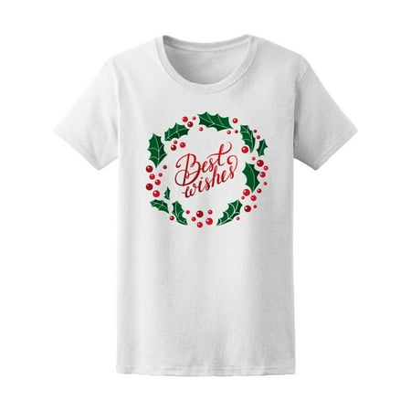 Christmas Lettering Best Wishes Tee Women's -Image by