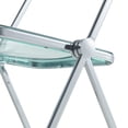 thumbnail image 6 of LeisureMod Lawrence 7-Piece Dining Set with Folding Acrylic Dining Chairs and Rectangular Wood Dining Table for Kitchen and Dining Room (Jade Green), 6 of 18
