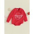 thumbnail image 3 of Bagilaanoe Newborn Baby Girl Boys Valentine's Day Romper Sweatshirt Long Sleeve Bodysuits Letter Print Pullover 6M 9M 12M 18M Infant Casual Tee Tops, 3 of 9