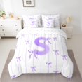 thumbnail image 2 of Castle Fairy Monogrammed Letter S 7 Pieces Bedding Comforter Set for Teens Boys Girls,Kawaii Bow Full Bedding Set Lightweight,Geometric Stripes Fitted Sheet Flat Sheet,Super Cozy Room Decor, 2 of 8