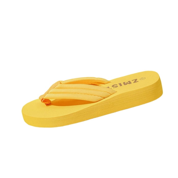 ZQUUVOU Women's Summer Flip Flops Flat Toe Post Comfortable Thong Sandals Beach Casual Slip On House Sandals Yellow