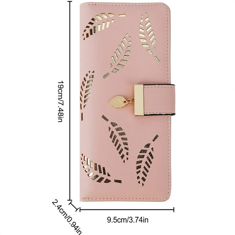 PU Leather Women Cash Wallet Solid Mother Grandmother Color Replacement  Rectangular Snap Button Elegant Exquisite Girls Purse Birthday Gift Pink