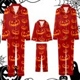 thumbnail image 4 of Leey-Word Matching Family Sleepwear Button Down Nightwear Sets 2 Pcs Pjs Long Sleeve Halloween Pajamas with pockets, 4 of 8