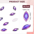 thumbnail image 3 of 200-Pack Horse Eye Rhinestone, 15x7mm Acrylic Flat Back Rhinestones Stickers for DIY Craft/Jewelry [Light Purple AB], 3 of 6