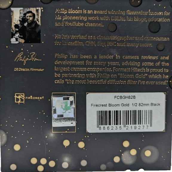 New Formatt Hitech Firecrest Bloom Gold Filter (82mm, 1/2 Density, Black Frame)