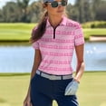 thumbnail image 4 of Whosucclay Pink Heart Stripes Golf Pullover, Lightweight Quick Dry Elastic Tennis Shirts for Outdoor Activities Fitness Travel 1/4 Zip Size Large, 4 of 10