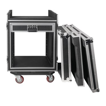 Sound Town STRK-M8U 8U Universal Steel Rack Case With 3 Locking Casters - Black