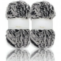AUQ (2×35yds,50g×2) 2 Skeins Super Soft Fur Yarn Chunky Fluffy Faux Fur Yarn Eyelash Yarn for Crochet Knit-Total Length 2×32m